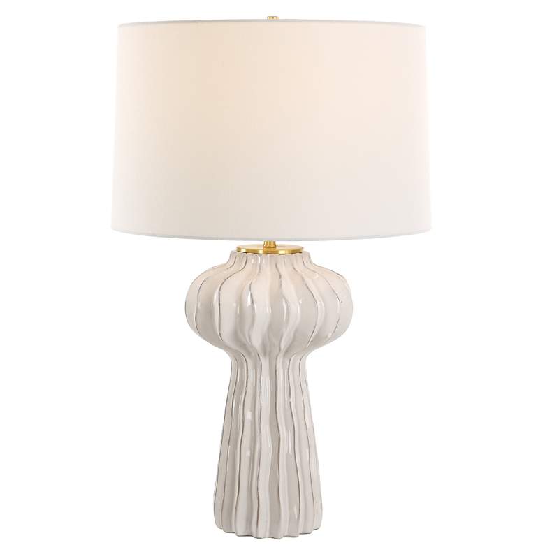Image 1 Uttermost Wrenley 27 1/2 inch High Modern White Finish Table Lamp
