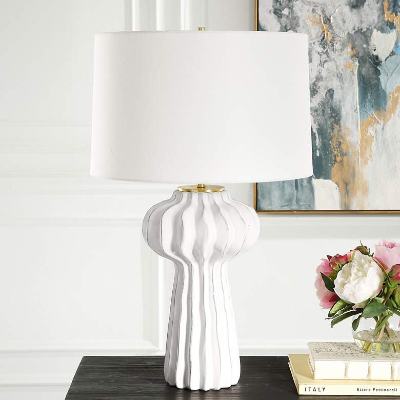 Image 3 Uttermost Wrenley 27 1/2" High Modern White Porcelain Table Lamp more views