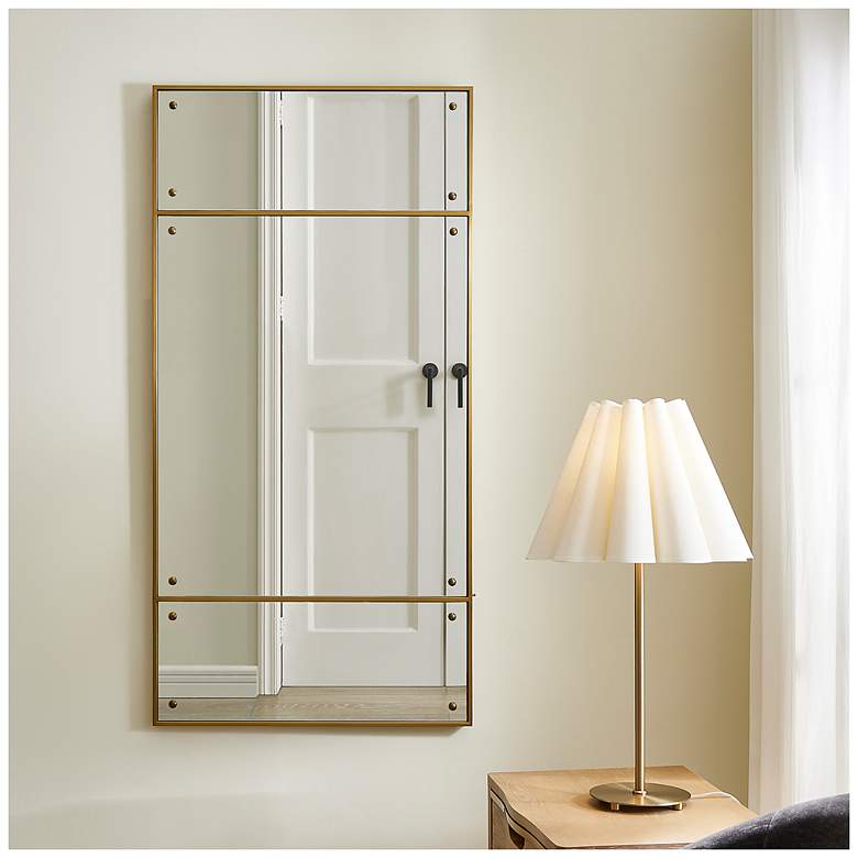 Image 1 Uttermost Wrenton 30" Wide x 60" High Brass Mirror