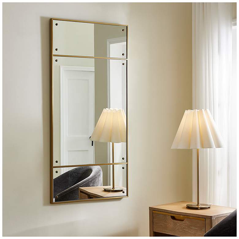 Image 3 Uttermost Wrenton 30" Wide x 60" High Brass Mirror more views