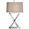 Uttermost Xavier Plated Polished Nickel X-Base Iron Table Lamp