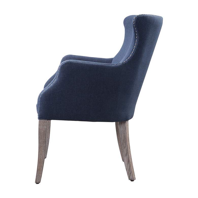 Image 5 Uttermost Yareena 28 1/4" Wide Nailhead Trim Navy Blue Wing Chair more views
