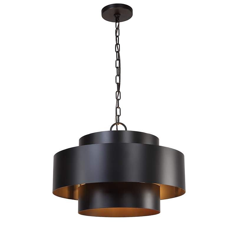 Image 4 Uttermost Youngstown 20 inchW Rich Dark Bronze 4-Light Pendant more views