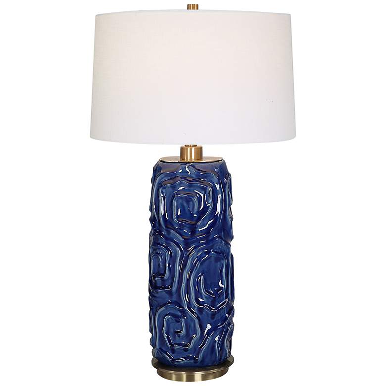 Image 2 Uttermost Zade 33 inch H Blue Table Lamp