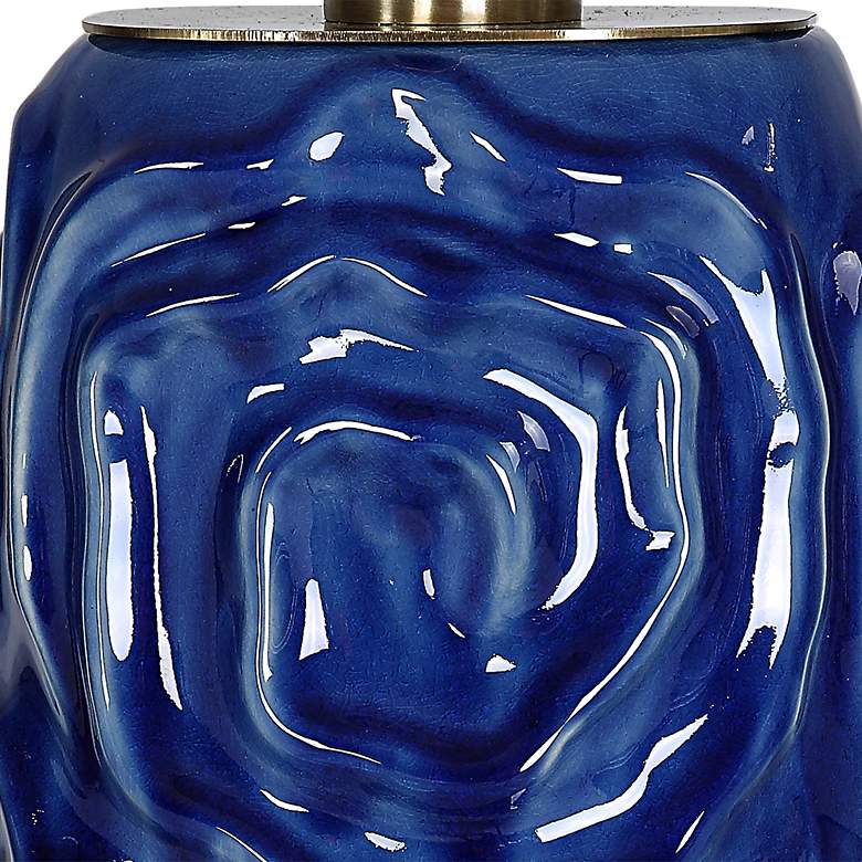 Image 4 Uttermost Zade 33" High Modern Ceramic Blue Table Lamp more views