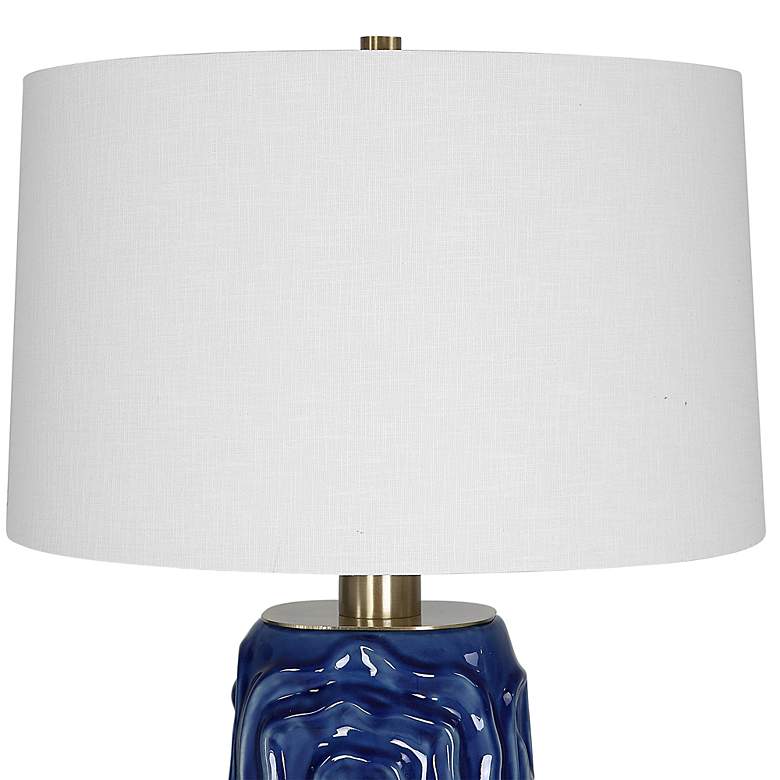 Image 5 Uttermost Zade 33" High Modern Ceramic Blue Table Lamp more views