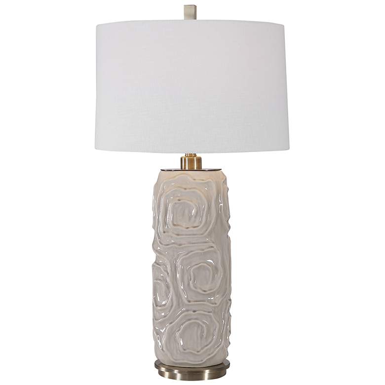 Image 2 Uttermost Zade 34 inch Warm Gray Ceramic Table Lamp