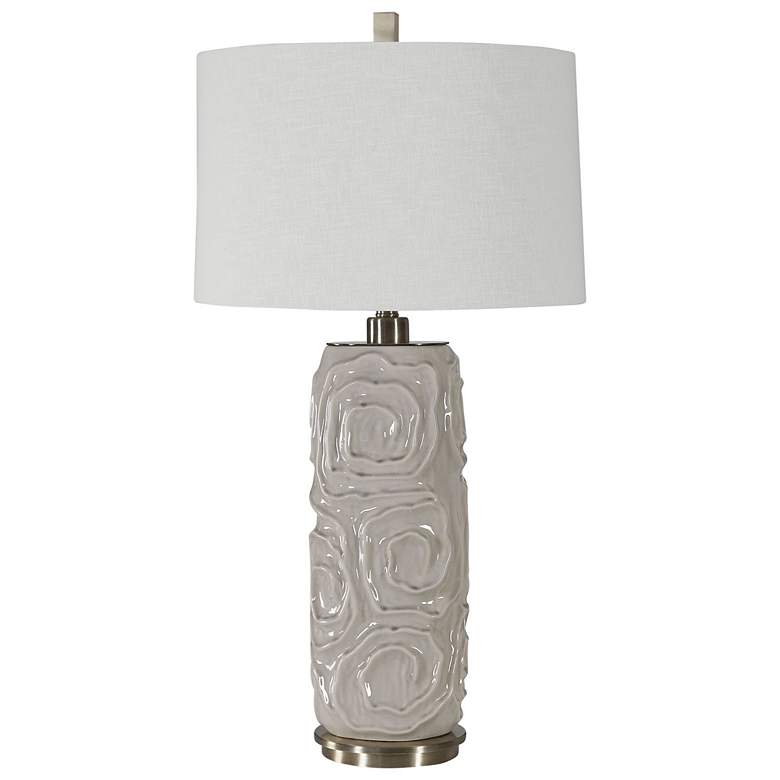 Image 4 Uttermost Zade 34 inch Warm Gray Ceramic Table Lamp more views