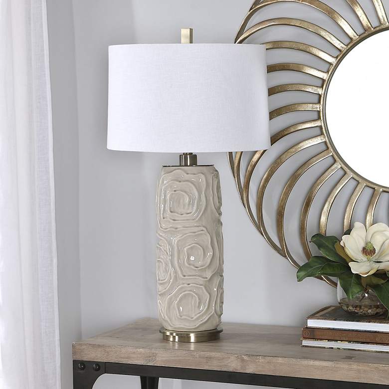 Image 5 Uttermost Zade 34" Warm Gray Ceramic Table Lamp more views