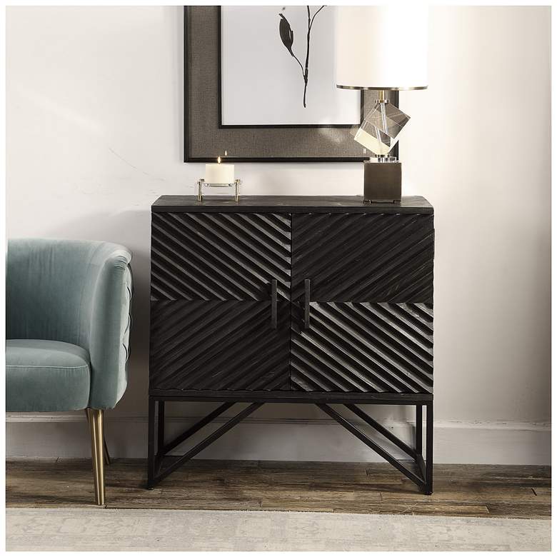 Image 7 Uttermost Zadie 36 1/4 inchW Aged Ebony 2-Door Accent Cabinet more views