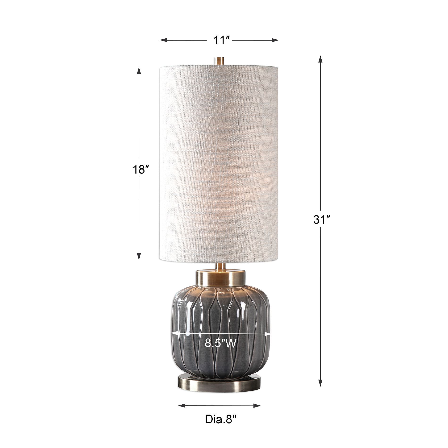 Image 6 Uttermost Zahlia 31-in High Gray Ceramic Buffet Lamp more views