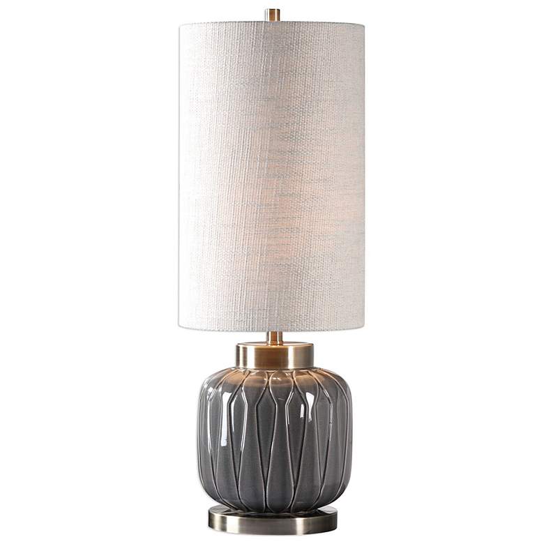 Image 2 Uttermost Zahlia Aged Gray Ceramic Table Lamp