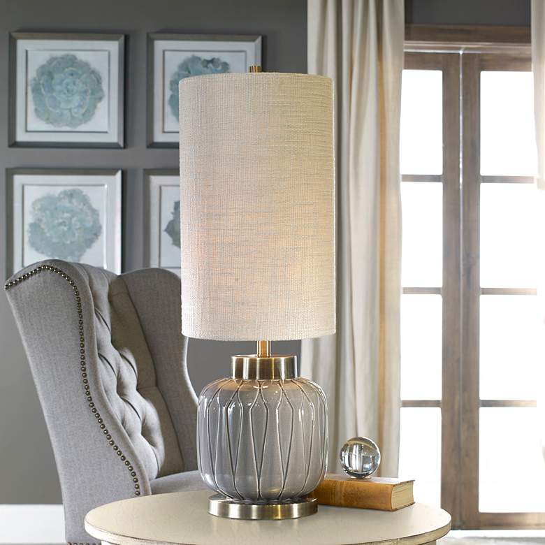 Image 1 Uttermost Zahlia Aged Gray Ceramic Table Lamp