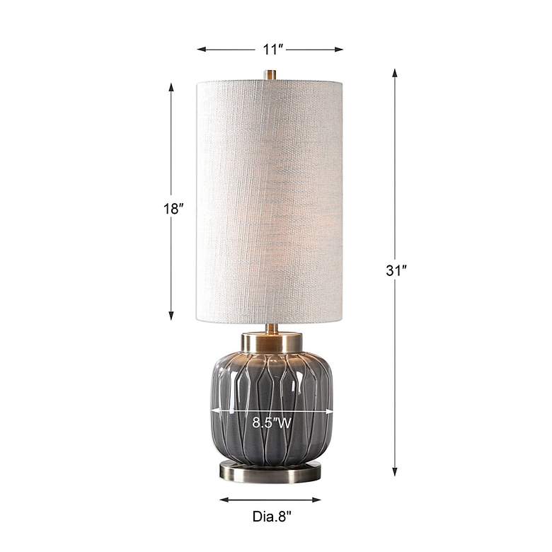 Image 6 Uttermost Zahlia Aged Gray Ceramic Table Lamp more views