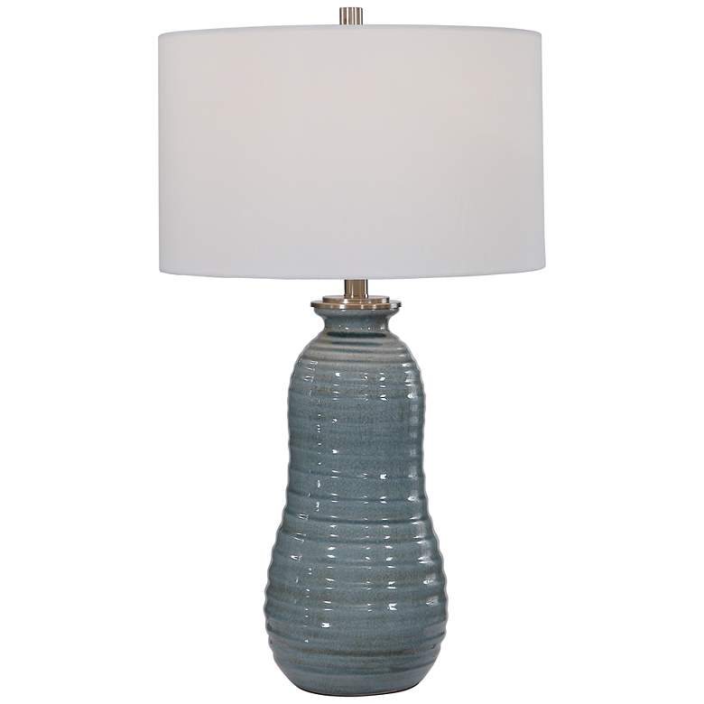 Image 2 Uttermost Zaila Crackled Light Blue Ceramic Table Lamp