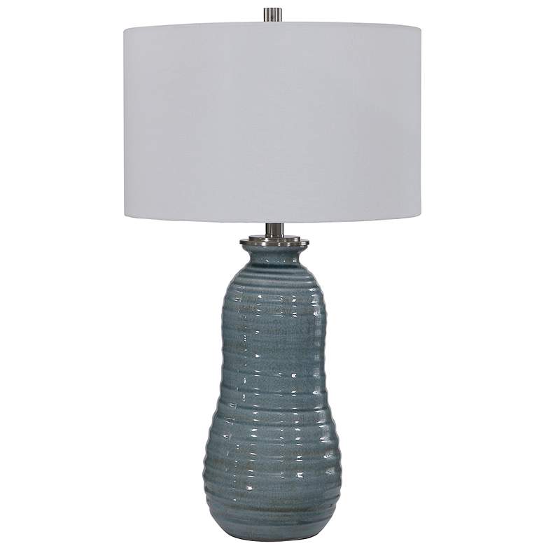Image 3 Uttermost Zaila Crackled Light Blue Ceramic Table Lamp more views