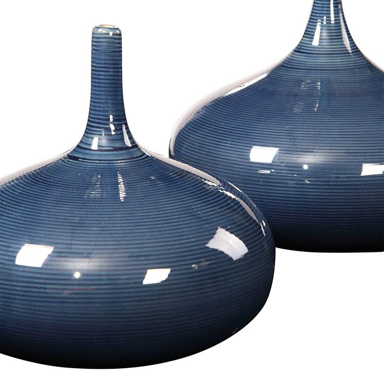 Image 3 Uttermost Zayan 9" Wide Blue Ceramic Vases Set of 2 more views