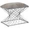 Uttermost Zelia Stony Gray Chenille Fabric Accent Stool