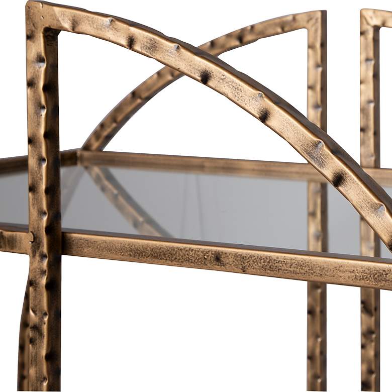 Image 5 Uttermost Zelina 30 1/4" Wide Antique Gold 2-Shelf Bar Cart more views
