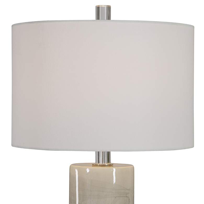Image 3 Uttermost Zesiro 32 inch Beige Glaze Cylindrical Ceramic Table Lamp more views