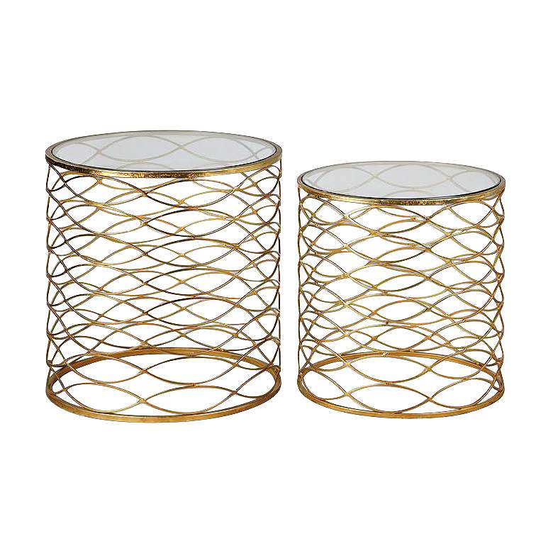 Image 1 Uttermost Zoa Gold Iron Accent Table Set of 2