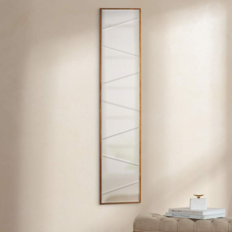 Image 1 Uttermost Zodia Gold Leaf 10 inch x 48 inch Wood Wall Mirror