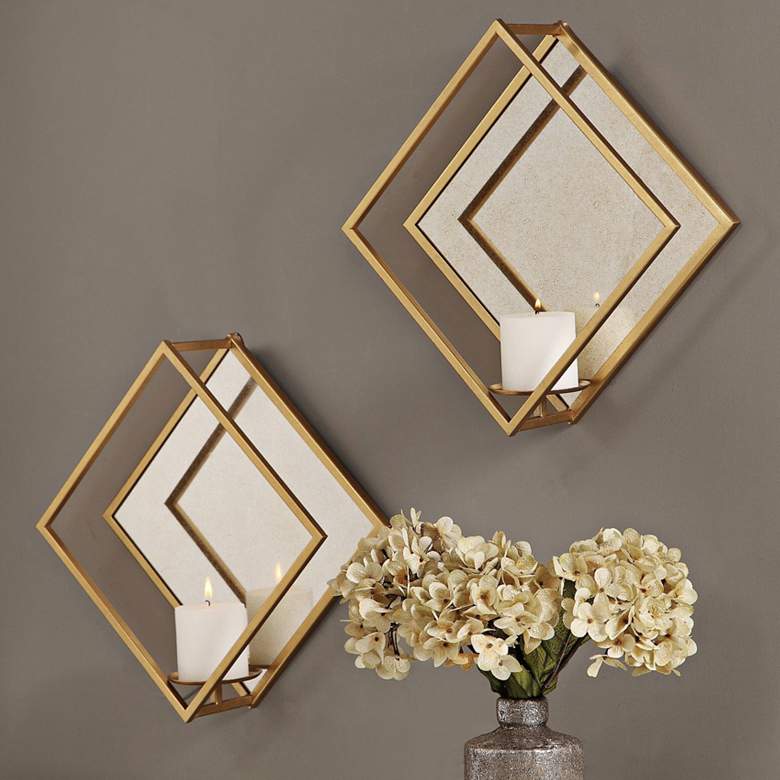 Image 1 Uttermost Zulia 16 inch High Candle Wall Sconces Set of 2