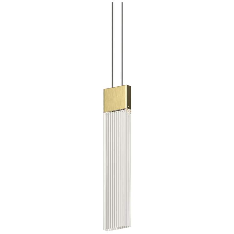 Image 1 V Panels 2.25" Wide Brass Thin Pendant