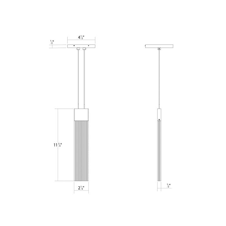 Image 2 V Panels 2.25" Wide Brass Thin Pendant more views