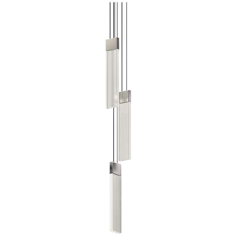 Image 1 V Panels 3.25" Wide 3 Light Polished Chrome Thin Pendant