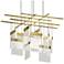 V Panels 46.75" Wide Large Brass Pendant