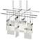 V Panels 46.75" Wide Large Polished Chrome Pendant