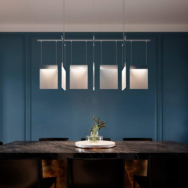 Image 4 V Panels 56" Wide Polished Chrome Bar Pendant more views