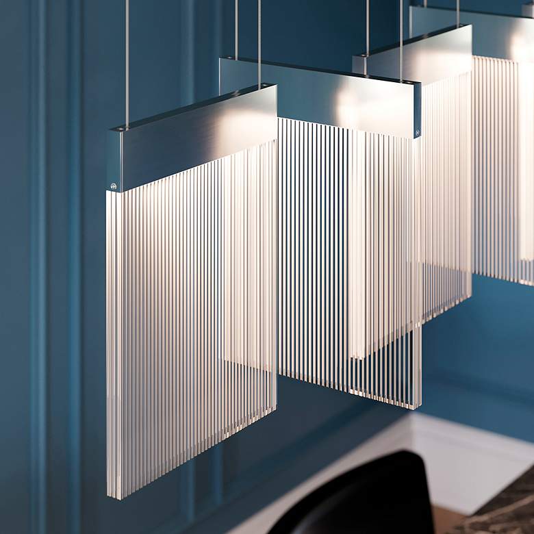 Image 6 V Panels 56" Wide Polished Chrome Bar Pendant more views