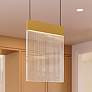 1_V Panels 8.75" Wide Brass Pendant