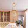 4_V Panels 8.75" Wide Brass Pendant more views
