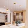 7_V Panels 8.75" Wide Brass Pendant more views