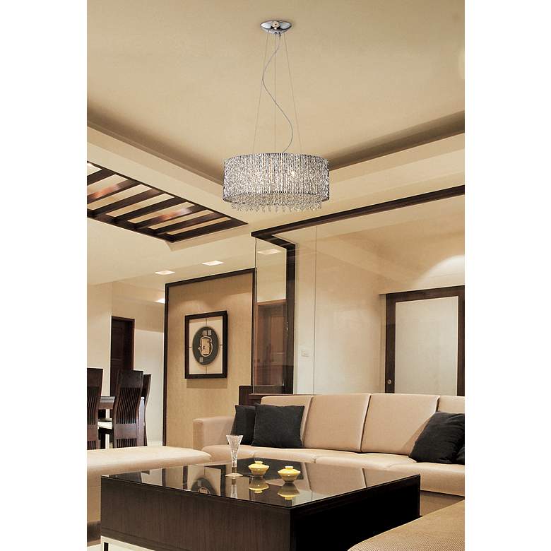 Image 6 ET2 Spiral 22 1/2 inch Wide 10-Light Crystal Pendant Light in scene