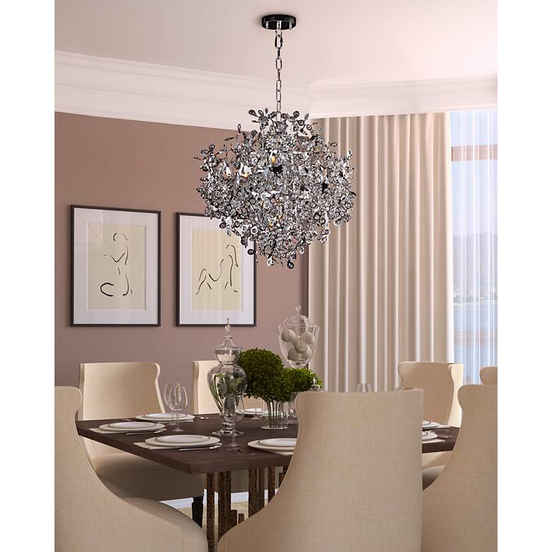 Image 1 Maxim Comet 25 inch Wide Chrome and Crystal Chandelier in scene