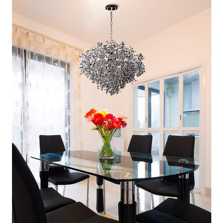 Maxim Comet 35 inch Wide Chrome and Crystal Chandelier in scene