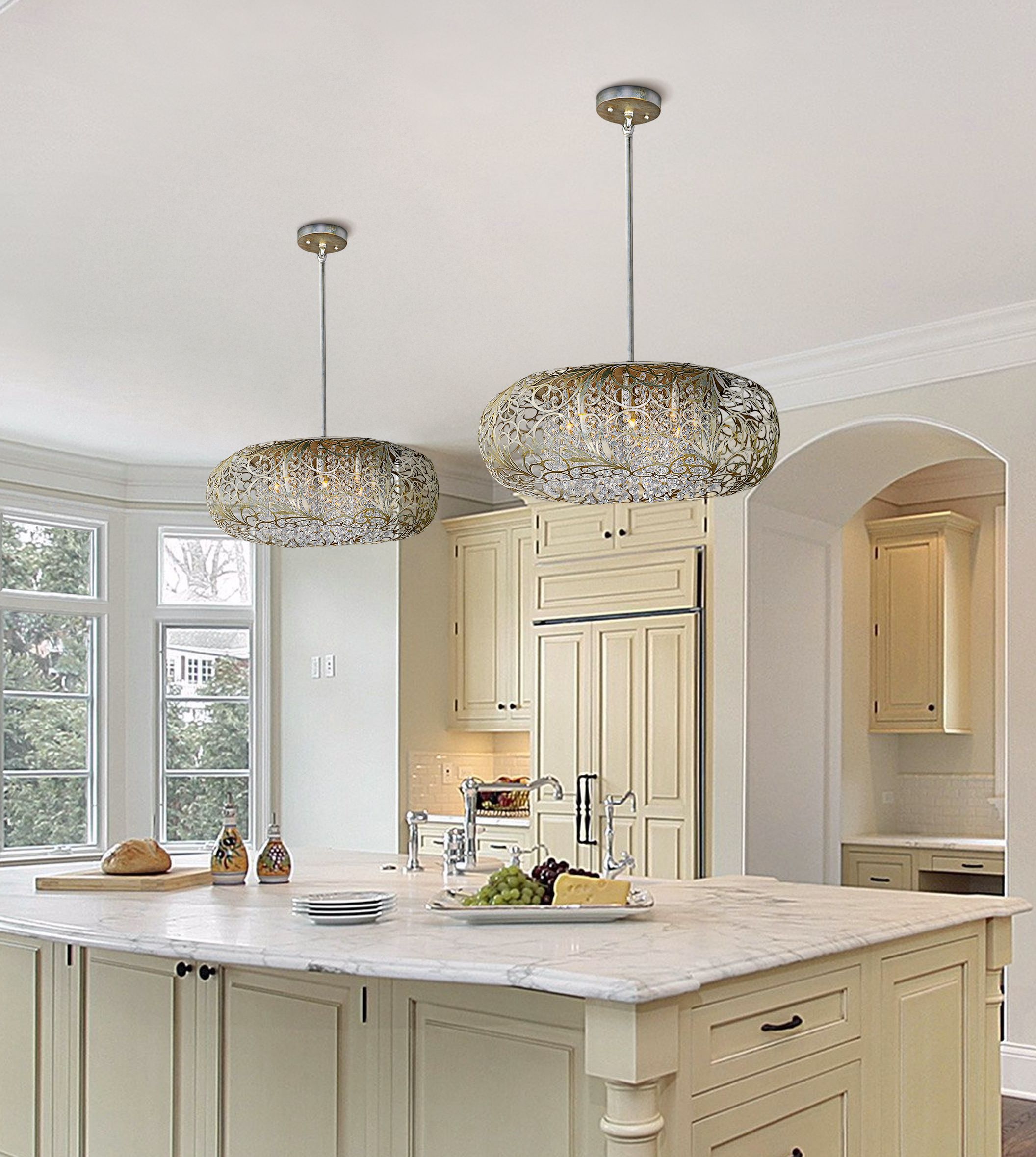 arabesque crystal pendant chandelier