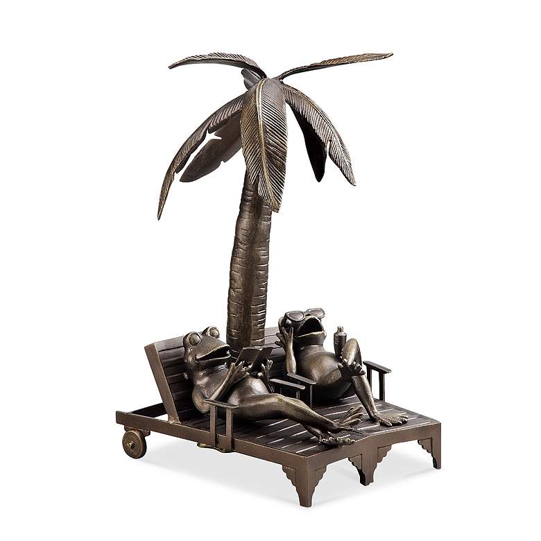 Image 2 Vacation 24" High Frog Couple Aluminum Outdoor Garden Statue more views