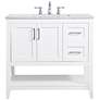 3_Vaedra 36" Wide White Wood 3-Door Single Sink Vanity