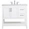 Vaedra 36" Wide White Wood 3-Door Single Sink Vanity