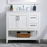 2_Vaedra 36" Wide White Wood 3-Door Single Sink Vanity