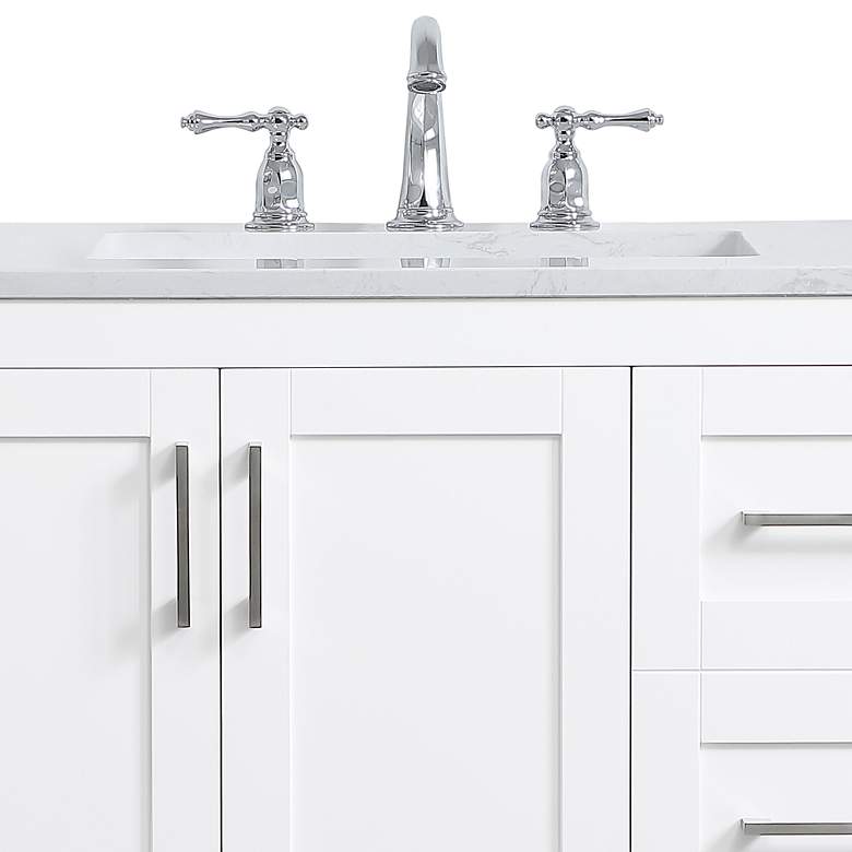 Image 4 Vaedra 36" Wide White Wood 3-Door Single Sink Vanity more views