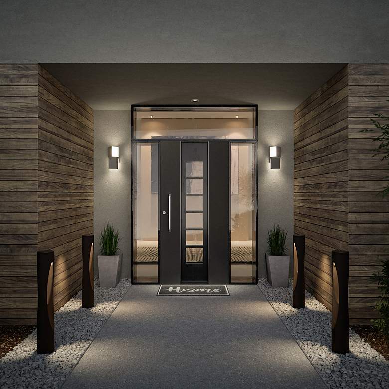Image 6 Vaiation 12.5"H x 4.38"W 6-Light Outdoor Wall Light in Black more views