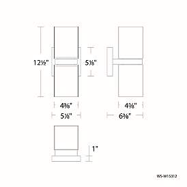 Image5 of Vaiation 12.5"H x 4.38"W 6-Light Outdoor Wall Light in Black more views