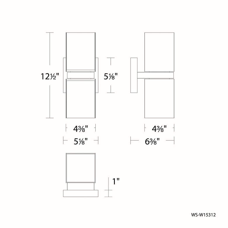 Image 5 Vaiation 12.5"H x 4.38"W 6-Light Outdoor Wall Light in Black more views