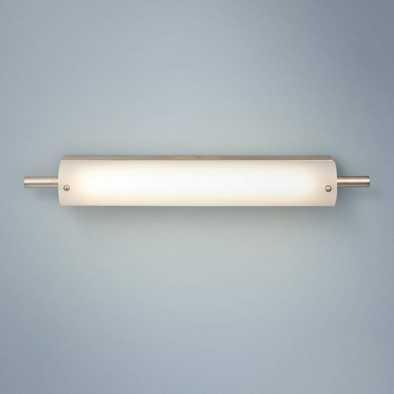 Image 1 Vail 22 1/2" Wide Brushed Steel Opal Glass LED Bath Light